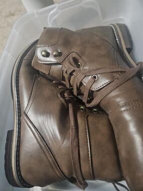 Target Men's Brown Lace-Up Work Boots - Chestnut Brown